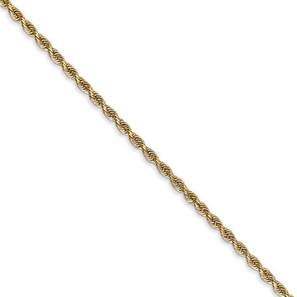 2mm 14k Yellow Gold D/C Quadruple Rope Chain Necklace 20 Inch